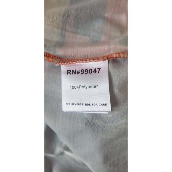 CHRISTINE PHILLIPPE SLEEVELESS COLORFULL CHIFFON SHEER WRAPED FRONT TOP SZ L - Picture 9 of 10